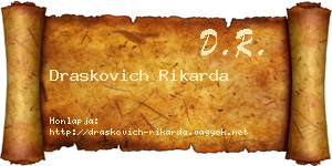 Draskovich Rikarda névjegykártya